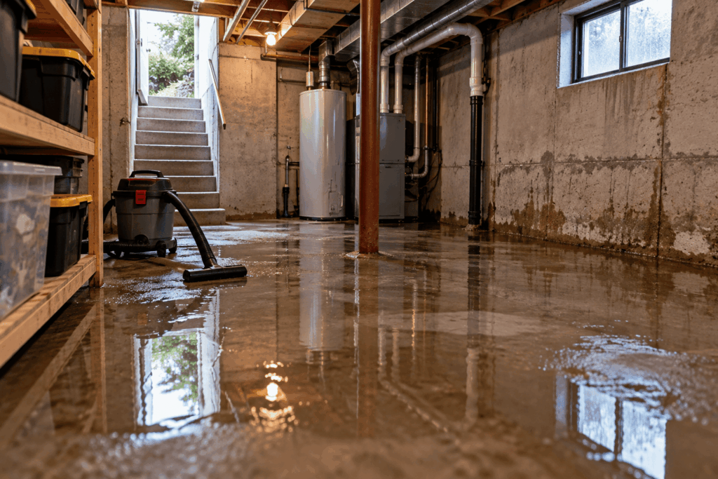 water in basement after heavy rain
