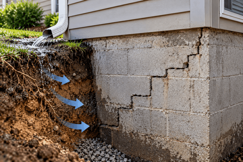 causes of stair-step cracks in foundation