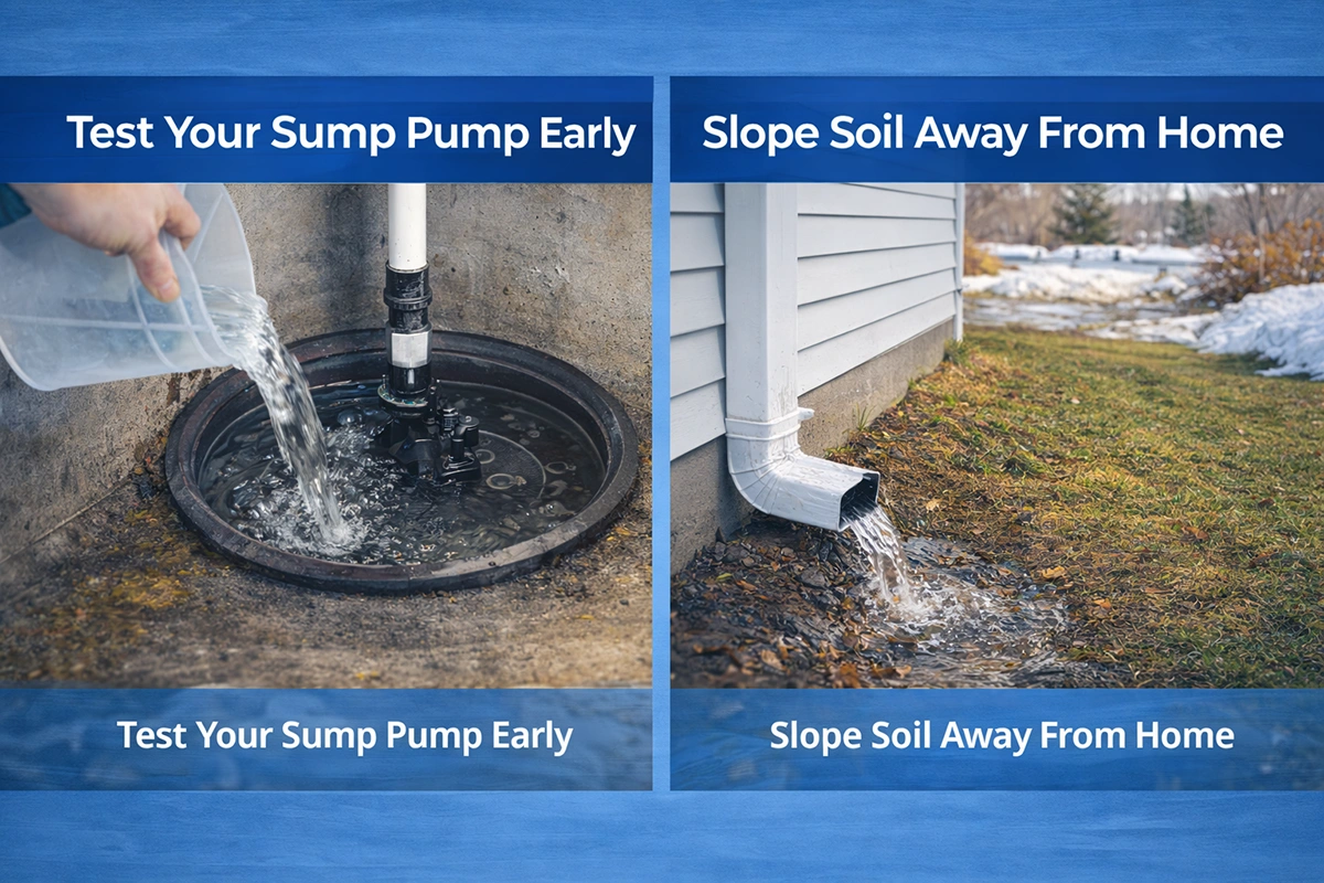 check foundation for leaks spring