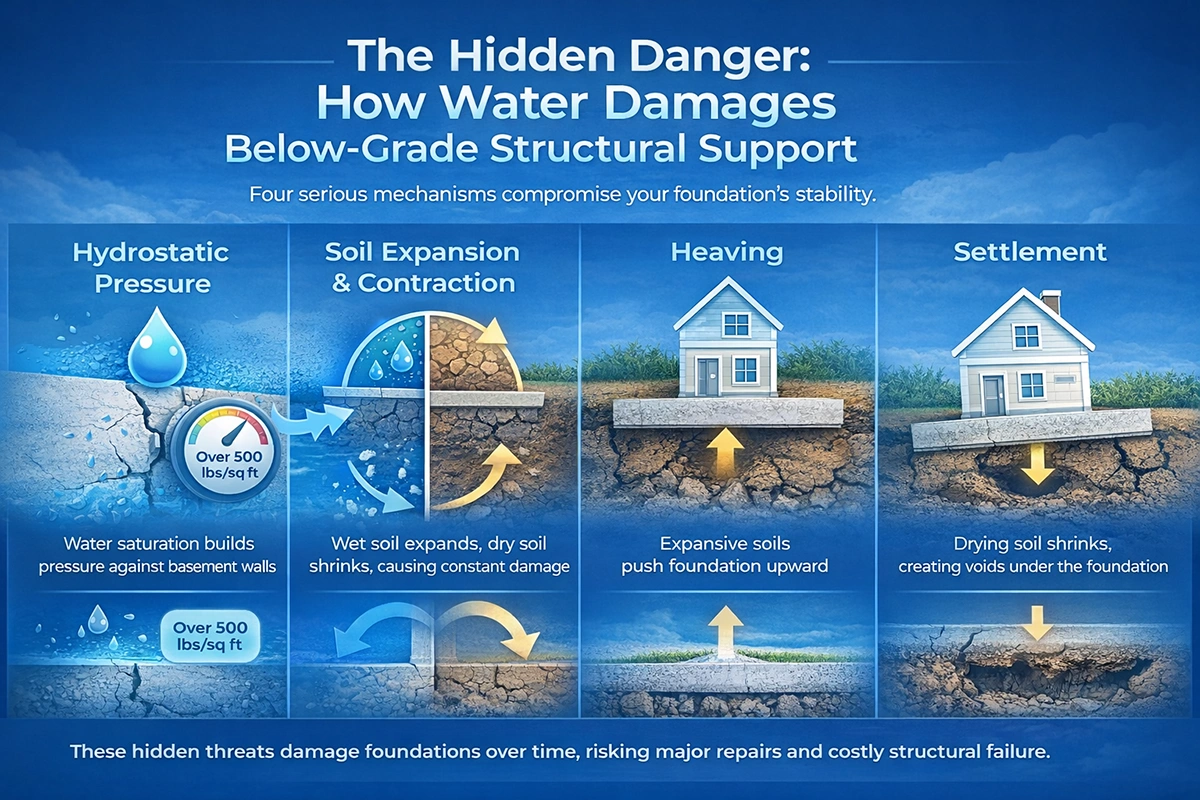 signs of poor drainage around house