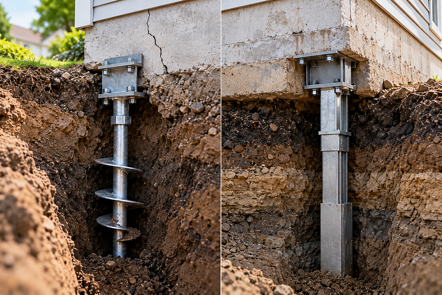 helical piers vs push piers